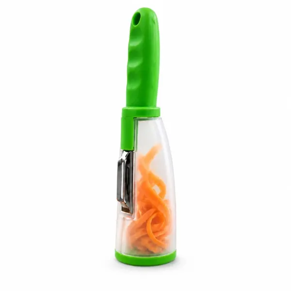 Овощечистка Easy Peeler с контейнером для шкурки • ручной чистильщик с горизонтальным двусторонним лезвием из нержавейки для домашней кухни