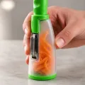 Овощечистка Easy Peeler с контейнером для шкурки • ручной чистильщик с горизонтальным двусторонним лезвием из нержавейки для домашней кухни