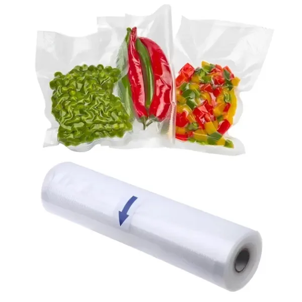 Пакеты для вакууматора 30 см × 5 м • Гофрированная рифленая пленка в рулоне для вакуумной упаковки продуктов, хранения мяса, рыбы, овощей и домашних заготовок