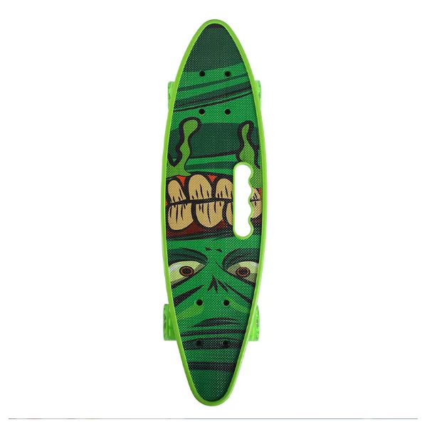 Пенни борд Халк Penny board Hulk Детская скейт доска с светящимися колесами Fish Skateboards