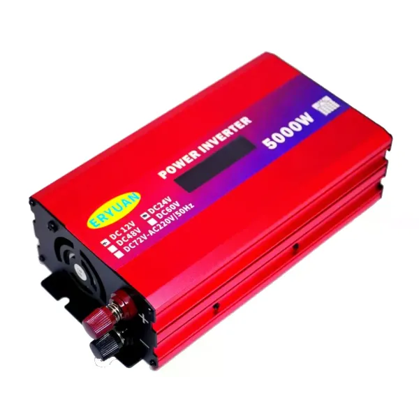 Преобразователь напряжения 5000W 12V/24V в 220V с LCD-дисплеем и поддержкой солнечной панели • Инвертор для дома, авто, дачи и резервного питания
