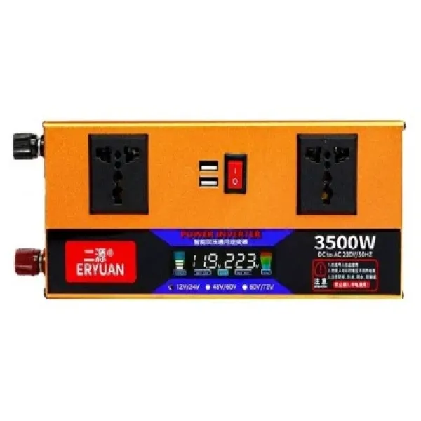 Преобразователь напряжения LCD SMART 3500W 12V/24V в 220V • Автомобильный инвертор для аккумулятора, дома, авто и резервного питания