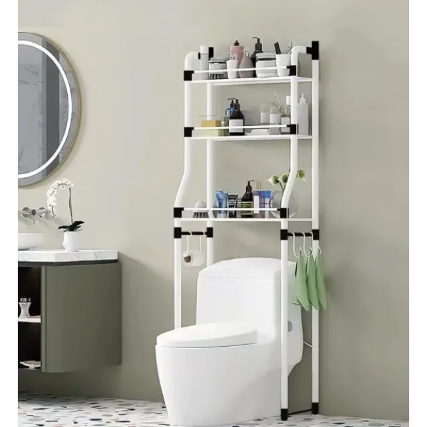 Напольная полка-стеллаж над туалетом в ванную комнату Stenson Туалетная стойка для хранения туалетных принадлежностей