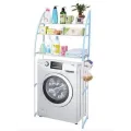 Напольная стойка - органайзер над стиральной машиной, 3 полки | Этажерка с полочками для ванной комнаты | Розовая / голубая