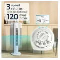 Колонный напольный вентилятор DOMOTEC MS-1627 White Tower Fan с таймером и поворотом • Башенный вентилятор 45 Вт на 3 скорости для дома и офиса