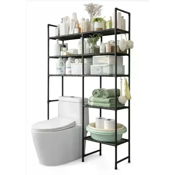 Напольный стеллаж для хранения над туалетом • Органайзер над унитазом для ванной комнаты и туалетных принадлежностей