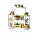 Подставка для цветов напольная металлическая на 6 отделений белая ∙ Стеллаж для растений многоуровневый 6 полок для вазонов и комнатных цветов