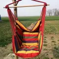 Підвісне крісло-гамак різнокольорове з 2 подушками • Міцне крісло для відпочинку, сну, дачі, саду, кемпінгу та відкритого повітря
