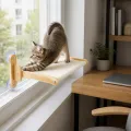 Подвесной гамак для кота KAT-03 на присосках, 62×40 см • лежак к оконному стеклу с высотой крепления 23 см для отдыха у окна