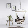 Подвесной гамак-кресло MA546brown 130×100 см коричневый в полоску • Гамак для дома, сада, балкона, террасы и дачи с 2 подушками