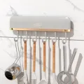 Подвесной настенный органайзер – держатель посуды и принадлежностей Plastic hook · Кухонная вешалка с 6 крючками