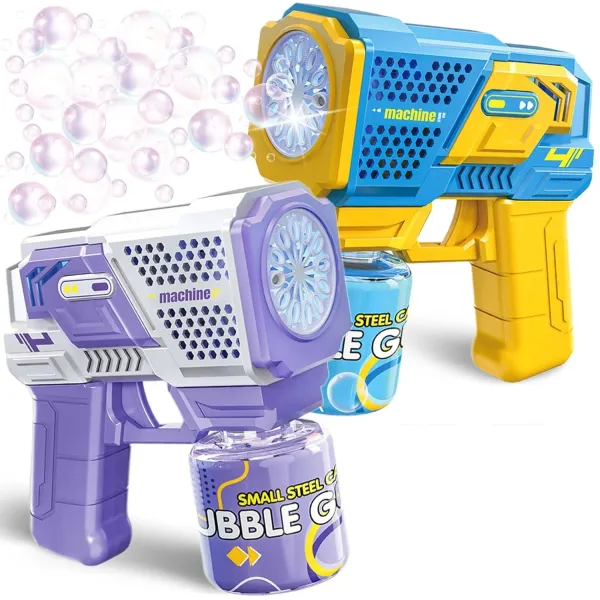 Пистолет генератор мыльных пузырей автоматический с LED-подсветкой • Bubble Gun с пузырьковым раствором для детей и вечеринок