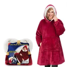 Плед-толстовка с капюшоном и рукавами Huggle Hoodie Blanket 3-в-1 Унисекс • Теплое худи + Согревающее одеяло + Домашний халат