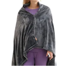 Плед - толстовка с подогревом USB · Согревающая плюшевая накидка электроодеяло на змейке