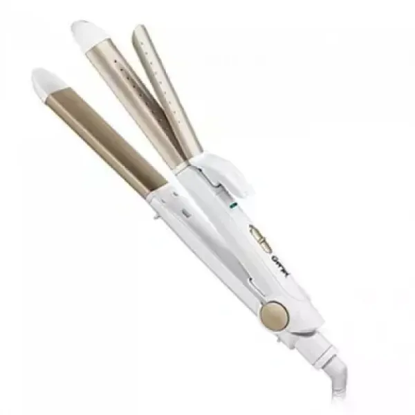 Плойка-утюжок для волос GEMEI GM-2961 2 в 1 • Выпрямитель и щипцы для завивки волос с керамическим покрытием и поворотным шнуром 360°