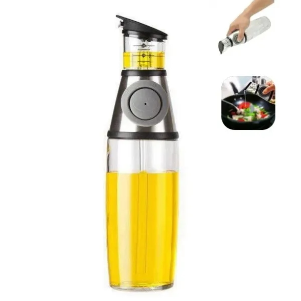 Бутылка – диспенсер с дозатором для масла и уксуса ∙ Нажимной масляный дозатор для оливкового и подсолнечного масла Press and measure Oil Dispenser
