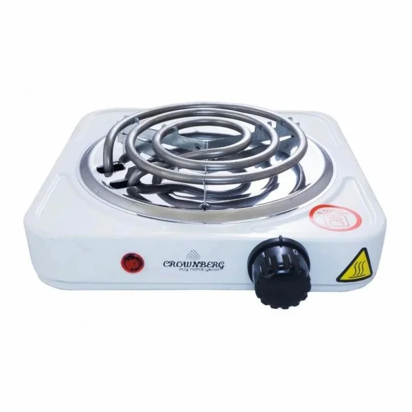 Плита Crownberg CB-3740 настольная электрическая однокомфорочная спиральная белая