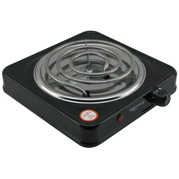 Плита электрическая Rainberg RB-555 ∙ Электроплита спиральная одноконфорочная Черная 1200 Вт