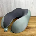 Подушка для шеи U-образная Memory Foam 28×26×12 см • Дорожная подушка с эффектом памяти для сна, отдыха, поездок, самолета, авто и офиса