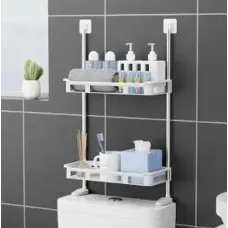 Двойная туалетная полка - органайзер STOREY TOILET RACK Стойка с полочками над унитазом, 31х20х5 см