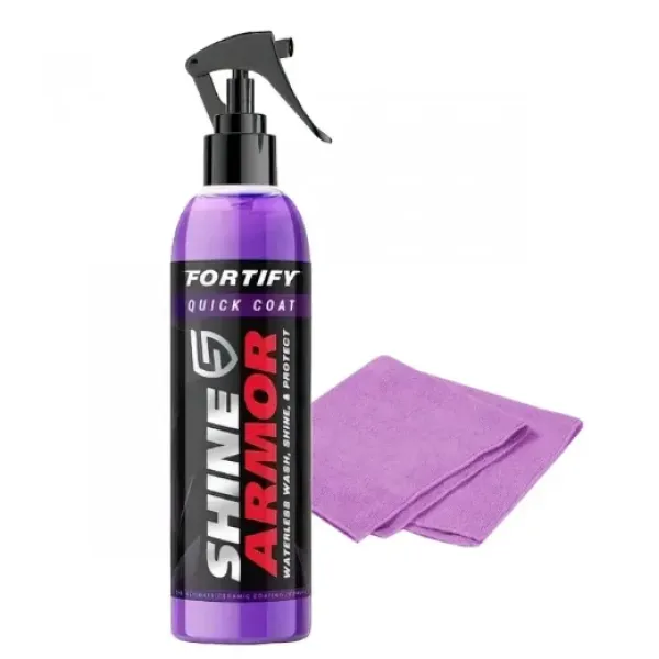 Полироль для кузова авто Shine Armor ∙ Средство от царапин с салфеткой - микрофибра для полировки в комплекте, 236 мл
