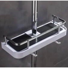 Полка для ванной комнаты Shower Rack Регулируемая стойка для душа с держателем шланга и крючками
