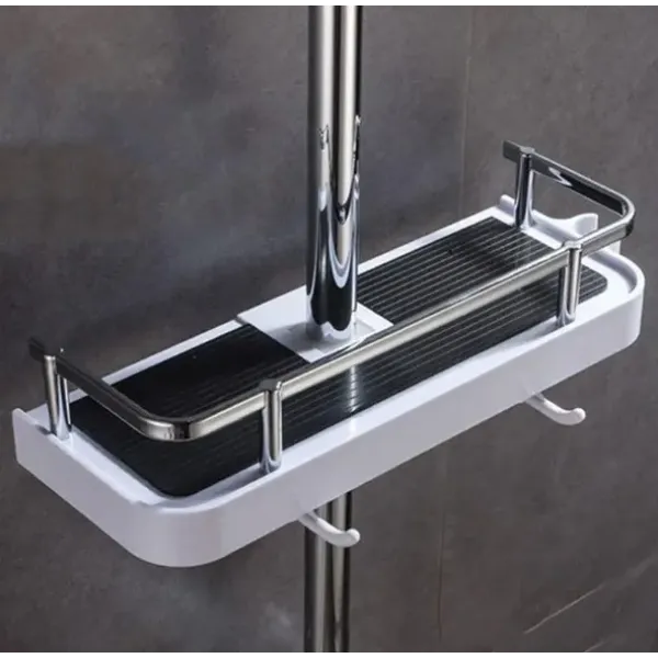 Полка для ванной комнаты Shower Rack Регулируемая стойка для душа с держателем шланга и крючками