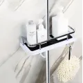 Полка для ванной комнаты Shower Rack Регулируемая стойка для душа с держателем шланга и крючками
