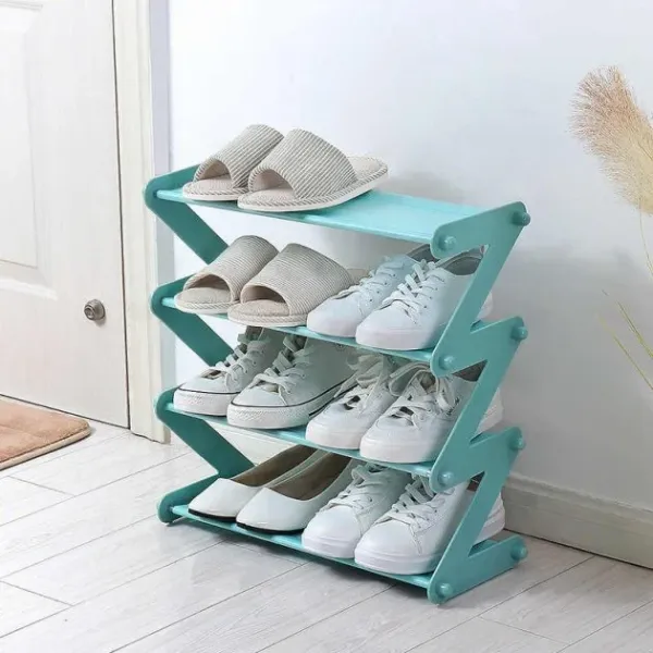 Полка – органайзер для обуви Z-shaped Shoe Rack · Универсальная стойка для хранения на 4 полки