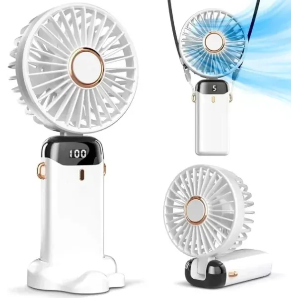 Портативный аккумуляторный мини-вентилятор Mini Fan TP-01 с присоской и USB Type-C • Ручной и настольный вентилятор для дома, офиса, авто и поездок