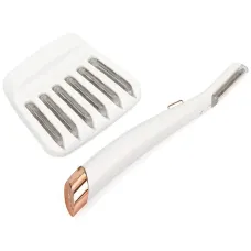 Портативный триммер-эпилятор для лица от батареек Flawless Dermaplane • Триммер для бровей с подсветкой