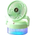Портативный вентилятор-распылитель с 3 режимами обдува Fan 1317 • Складной мини-вентилятор с поворотом 180° увлажнением и быстрой зарядкой Type-C