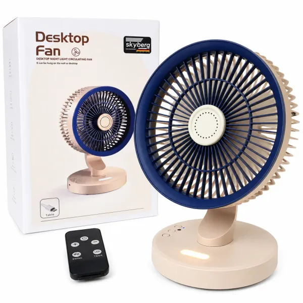 Портативный вентилятор SkeBerg JX-80 с LED-подсветкой • Настольный мини-вентилятор 5W для дома, офиса, поездок и отдыха