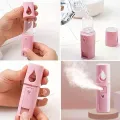 Портативний зволожувач для обличчя Nano Mist Soraver AND MSK-3445 рожевий • Нано-розпилювач для шкіри обличчя AND MSK-3445 з холодним туманом та USB-зарядкою рожевий
