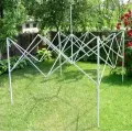 Усиленный раздвижной шатёр 2×2 м с белым каркасом • Торговая палатка-гармошка 2×2 м с водоотталкивающим тентом и белым металлическим каркасом