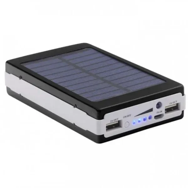 Повербанк на солнечной батарее UN-3102 SOLAR 40000mAh • Портативная мобильная зарядка Power Bank с LED фонариком для телефона, планшета и повседневного использования