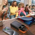 Повербанк YM-638 CX 100000 mAh с солнечной панелью и фонарем • Внешний аккумулятор YM-638 CX 100000 mAh с 4 USB и зарядкой от солнца
