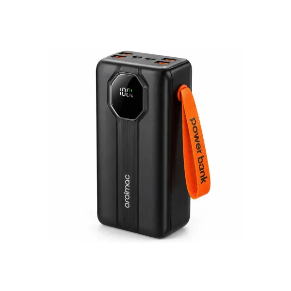 Power Bank Aroimac VP318 30000 mAh Black • Внешний аккумулятор Aroimac VP318 Super Slim с быстрой зарядкой 22,5W, LED дисплеем, 4 USB выходами и встроенными кабелями