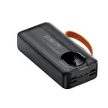 Power Bank Aroimac VP318 30000 mAh Black • Внешний аккумулятор Aroimac VP318 Super Slim с быстрой зарядкой 22,5W, LED дисплеем, 4 USB выходами и встроенными кабелями