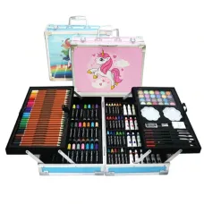Премиум Набор для рисования и творчества в кейсе Единорог 145 предмета два яруса