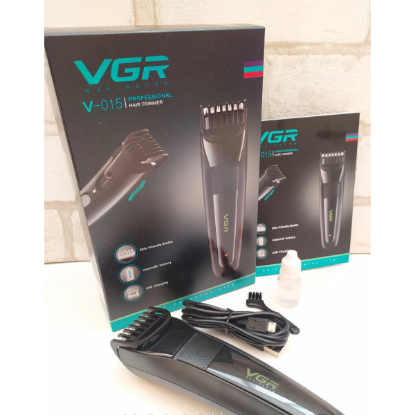 Профессиональная машинка для стрижки VGR V-015 на аккумуляторе с USB зарядкой