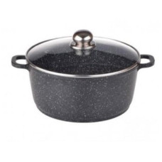 Кастрюля с мраморным антипригарным покрытием Benson BN-307 (4.2 л) | казан с крышкой прямой формы для индукции