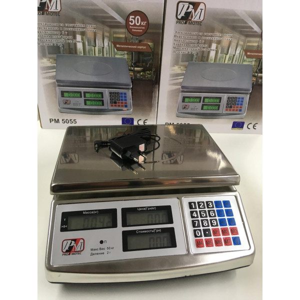 Электровесы со счётчиком цены Promotec PM 5055 Деление 2гр 50 кг весы торговые CG15 PR5