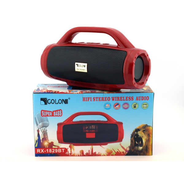 Golon RX-1829BT BoomBox 12W, портативная колонка с Bluetooth FM и MP3, красная PR4