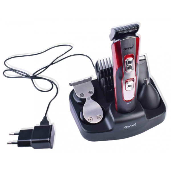 Универсальная машинка Gemei GM-592 с 4 сменными насадками для стрижки волос, подравнивания бороды и бакенбард, триммером для носа и ушей