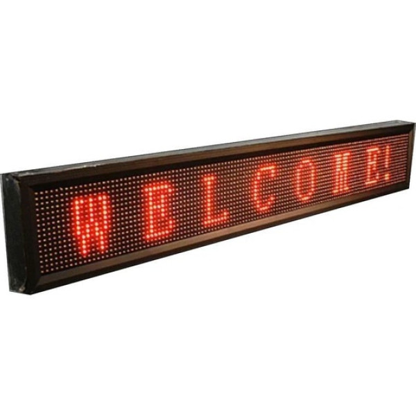 Бегущая светодиодная строка, 100 х 40 см · Внутренняя информационная рекламная вывеска – табло с Wi Fi · Красная