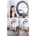 Кольцевая LED лампа диаметром 36 см AL-360 с сенсорными кнопками и пультом | Селфи-лампа без штатива