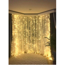Гирлянда штора на окно 212 LED 3х2м Теплый белый цвет свечения, с коннектором