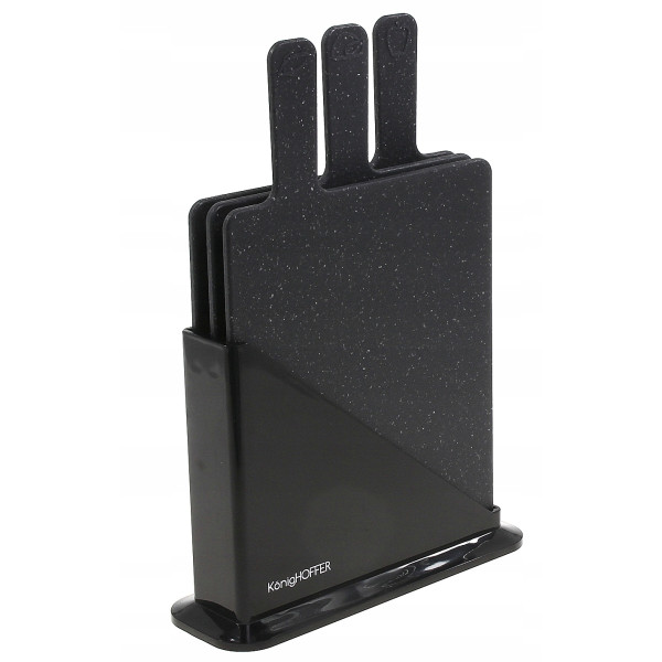 Набор разделочных досок EDENBERG EB-11981 на подставке, 3 шт. ∙ Серый / черный цвет