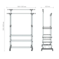 Телескопическая передвижная стойка – вешалка Colgador doble ajustable с полками для одежды